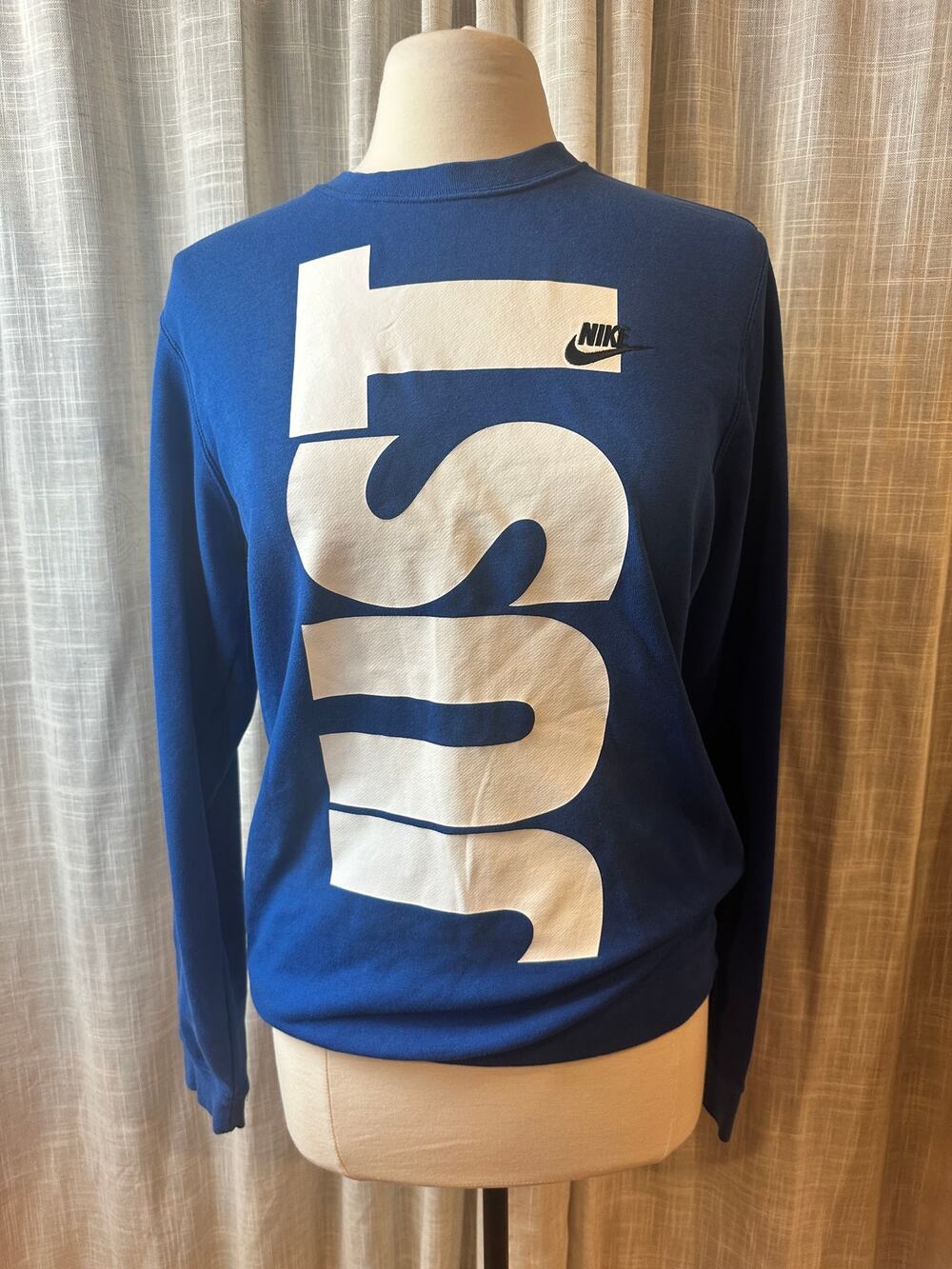 Nike Just Do It Graphic Sweatshirt Blue NWT Women's Medium